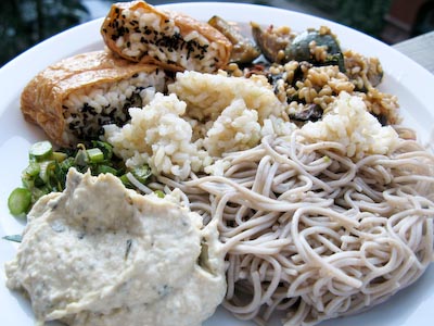 Cold Leftovers. Inari. Soba Noodles. Sushi Rice. Chinese Broccoli. Green Curry Eggplant.jpg