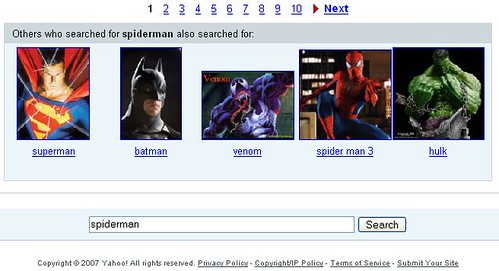 Suggested Image Searches on Yahoo!