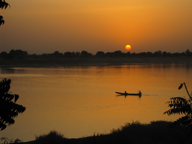 Sunset over the River Chari 2