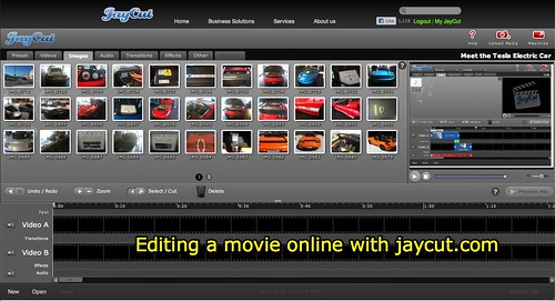 Editing a movie online with jaycut.com