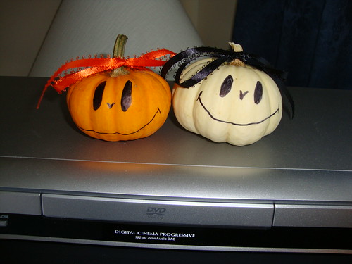 pumpkin and ghost, as decorated by my mom