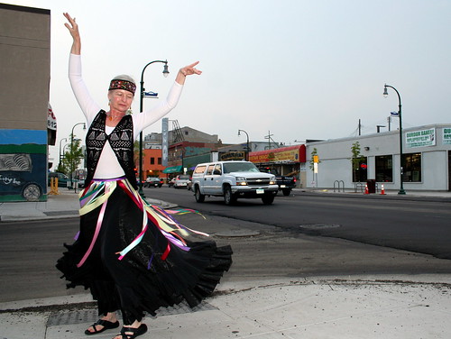 Tamara Rogers dancing on Lake Street