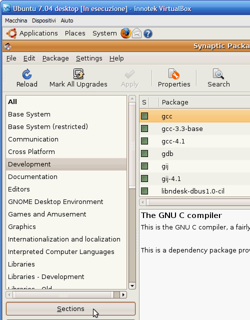 Fig. 2 - installazione Guest Addition in Ubuntu - verifica presenza compilatore C