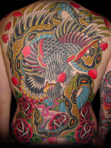 Eagle Vs Snake finished by only you tattoo