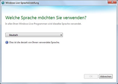 Windows Live Language Selector