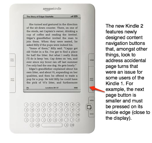 Kindle 2 With Its New Navigation Buttons