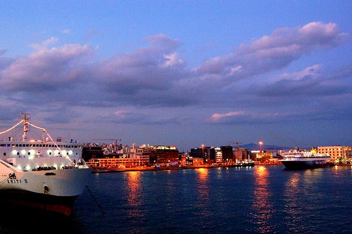 Island ferries at port in Piraeus