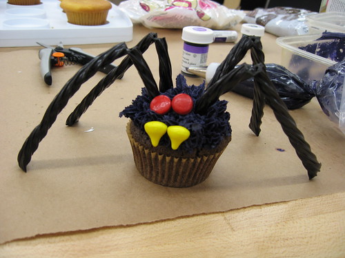 scary spider cupcake
