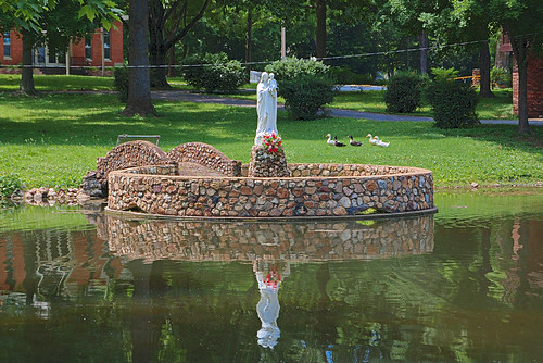 Sainte Marie du Lac Roman Catholic Church, in Ironton, Missouri, USA - statue of Our Lady of the Lake