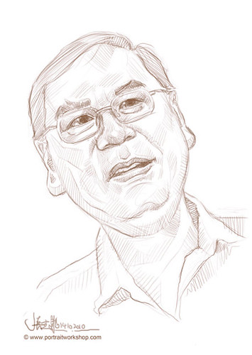 digital portrait sketch of Lee Kim Siang - small