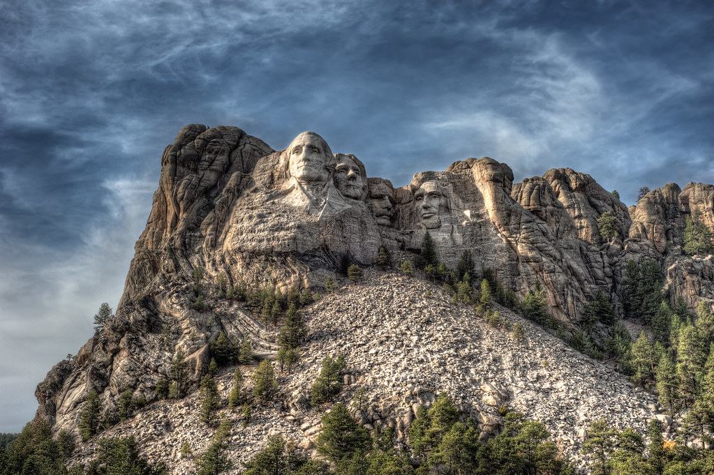 Mount Rushmore on a cool fall day.