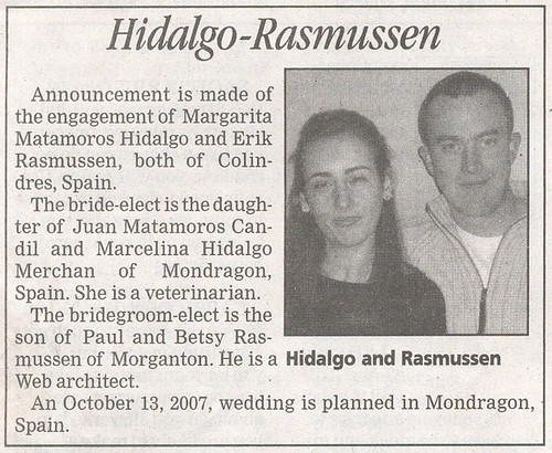 Wedding Announcement I'm not surprised that they made the mistake of 