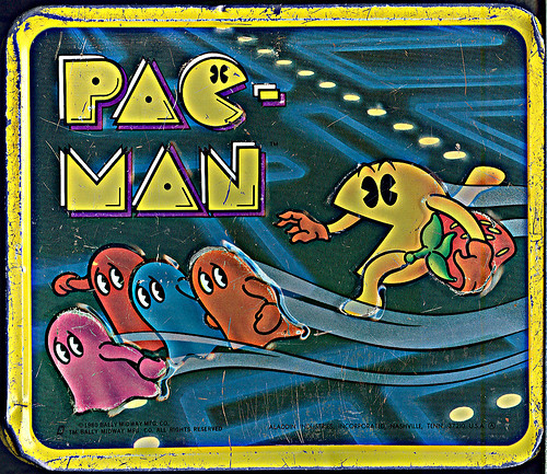 tOkKA's Pac-Man Lunch Box - BACK Graphic.. Aladdin Industries ((1980))
