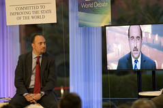 Husam Zomlot & Dore Gold (on the screen) - World Economic Forum on the Middle East 2010