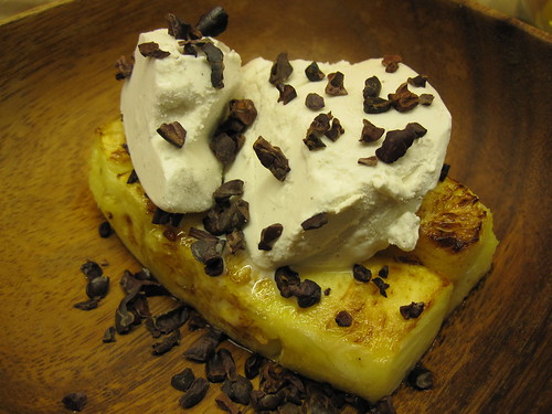 Grilled Pineapple, Coconut Ice Cream, Cacao Nibs