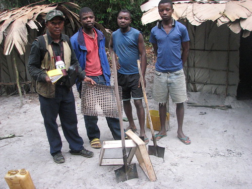 diamond miners with tools of trade