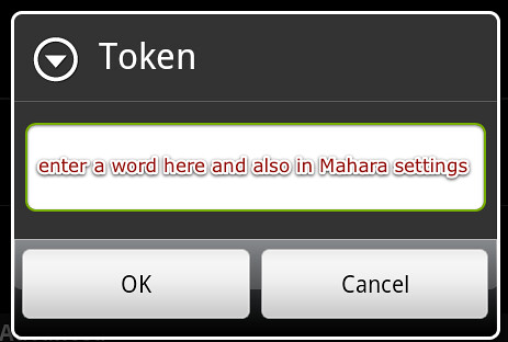 The token is the 2nd part of the authentication with Mahara