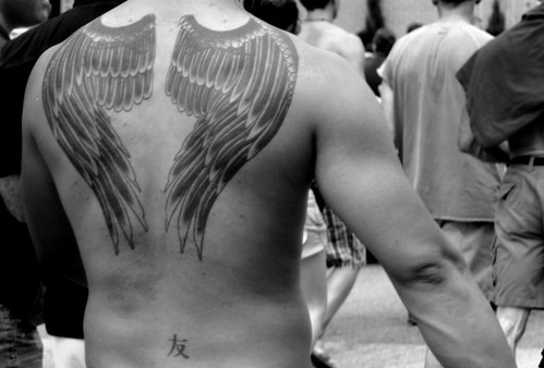 angel wing tattoo men