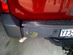 My bumper after an encounter with a concrete pole