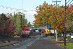 A distant view of the Portland Traction shops