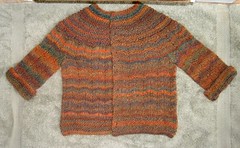 Feb Baby Sweater, Orange/Teal