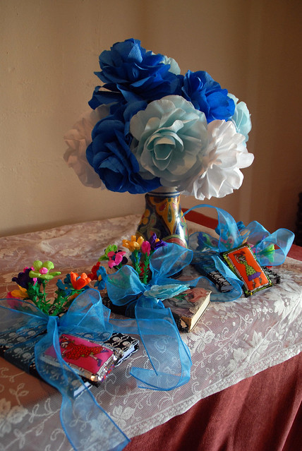 The books I made for my maids to carry and the crepe paper roses I made for the chapel