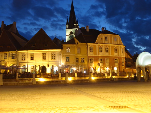 Sibiu bei Nacht