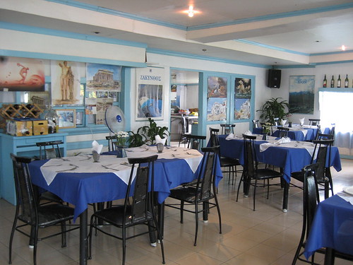 inside greek taverna
