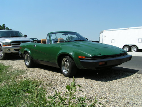 This Triumph TR7 sported aftermarket wheels and was for sale