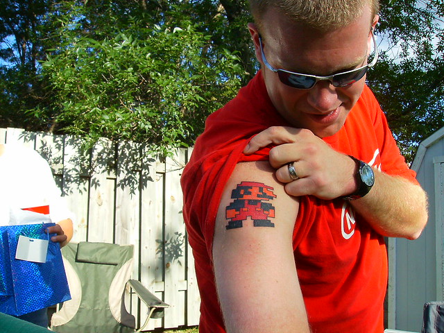 Super Mario Tattoo on Jay. Jay's tattoo!