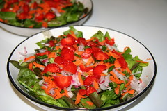 Homegrown Salad with Strawberries
