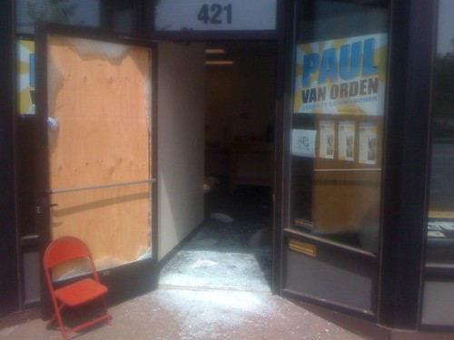 Paul van Orden's burglarized campaign office