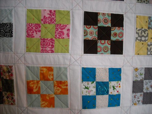 9-patch quilting progress