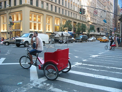 Pedicab (and folder) on 5th Avenue