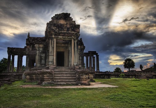 Angkor Library Sunset