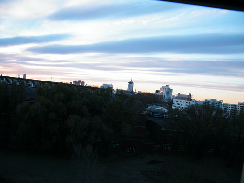 baby's works: colorful early winter sky above Qiqihar