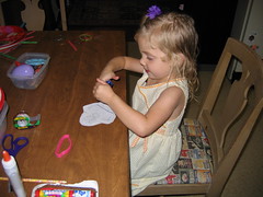 lily making humpty finger puppet