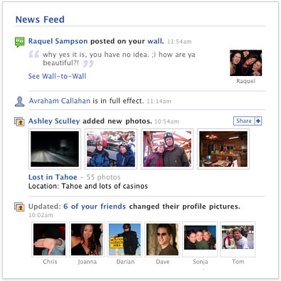 Facebook News Feed for friends
