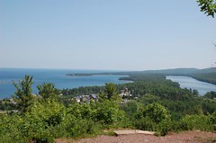 View of Copper Harbor, Michigan, Lake Superior...
