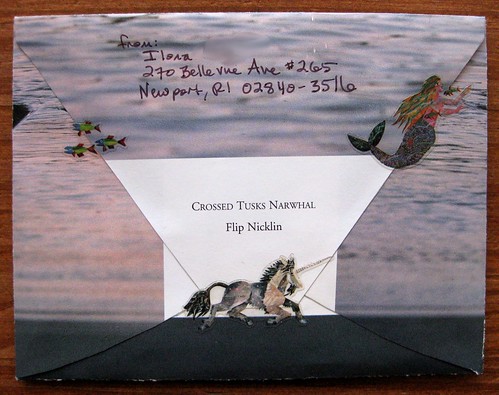Crossed Tusks Narwhal envelope, back