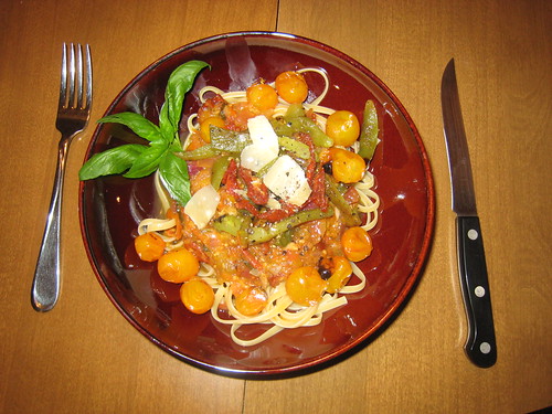 Delicious fresh grilled tomato pasta sauce