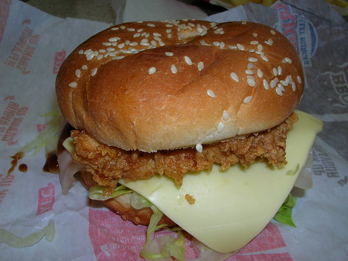 KFC BBQ bacon and cheese burger