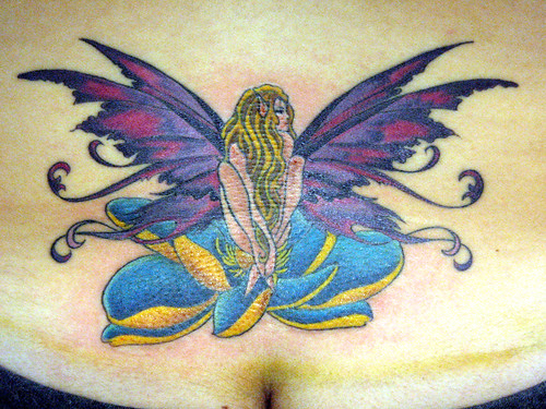Picture Sexy Girls With Lower Back Fairy Tattoos Design