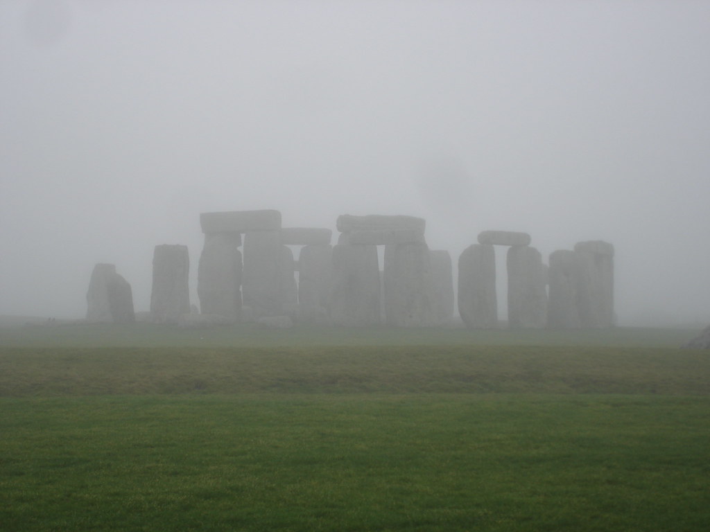 Stonehenge in the fog - photo by gorbulas sandybanks