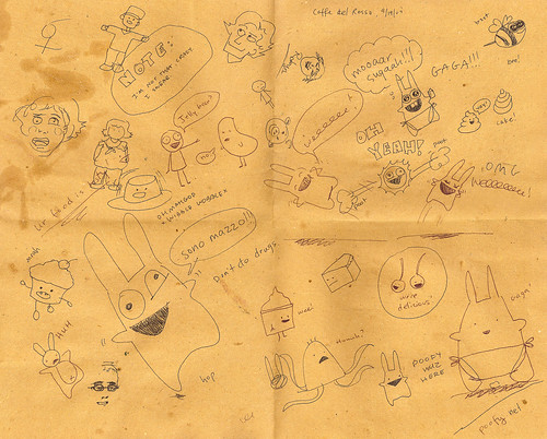 Doodle on a restaurant placemat in Bologna
