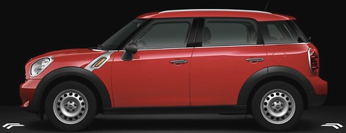 MINI Countryman in Pure Red with steel wheels