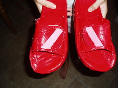 Matilda's "darn clever" duct tape sandals