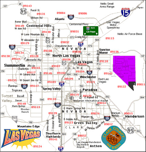 las vegas map of zip codes. Las Vegas - Zip Codes 1