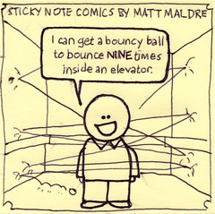Bouncy Ball in Elevator Challenge: Sticky Note Comics