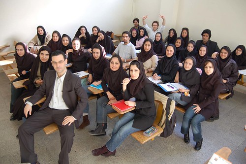 en clase en la Universidad de Teherán